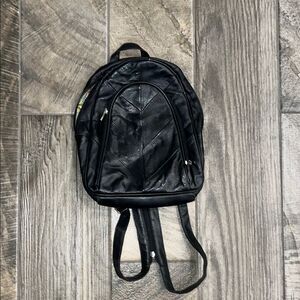 Black Leather  Backpack